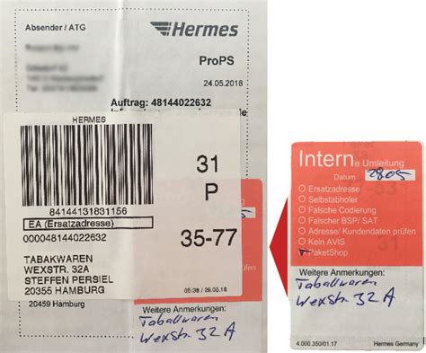 hermes umleitung an andere adresse.